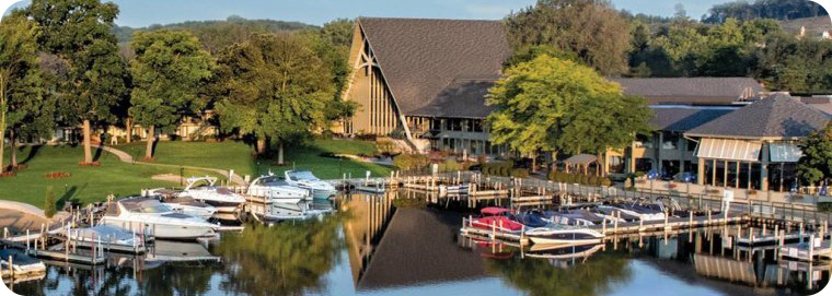Lake Geneva resort on marina